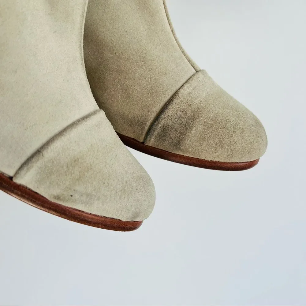 Rag & Bone Margot Leather Ankle Boots in Champagne Size 39.5